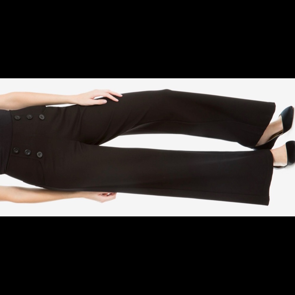 MAX STUDIO Women’s Wide Leg ~ High-waist Button Pant, Size S